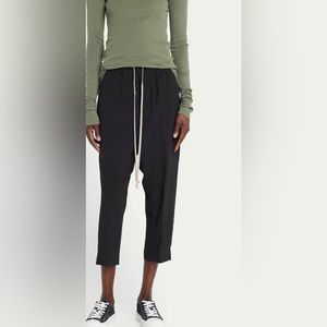 Rick Owens Drk Shadows Dropped crotch and cropped waxed pants